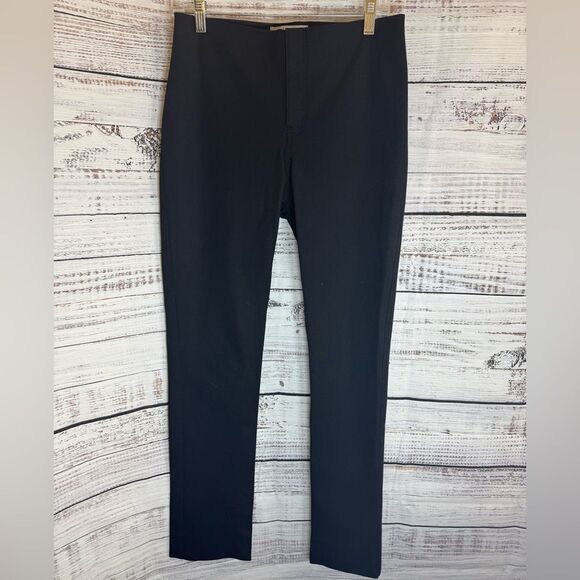 M M Lafleur Pants Womens Sz 4 Black straight stretch Italian cotton Blend - Picture 2 of 10